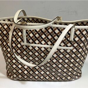 Tory Burch Geometric Canvas Coated Tote